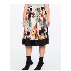 Eloquii Floral Midi Skirt